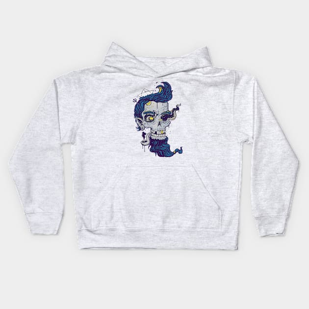 Sailor skull Kids Hoodie by zeromajestic